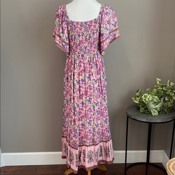 In loom Floral Pink Maxi Dress Medium Bump Friendly - Picture 7 of 10